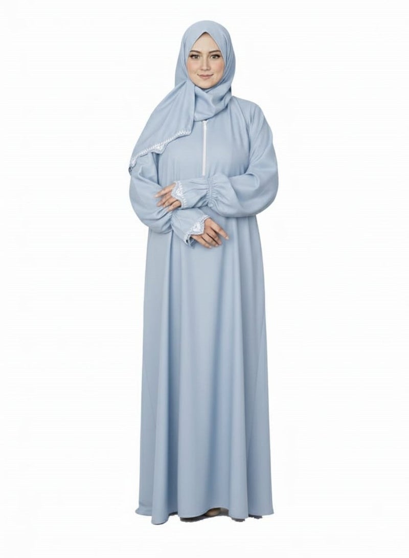 اس دي شرشف صلاة نسائي مطرز واسع و مريح خامة ممتازة (سحاب) - Image 2